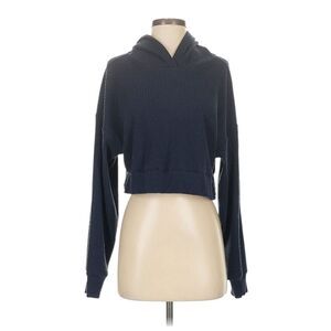 Navy Blue Ribbed Women's Hoodie medium (Size Estimated)